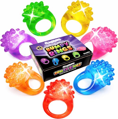 Kangaroo LED Light-Up Rings - 24 Pack Colorful Flashing Finger Lights for Kids' Parties & Raves