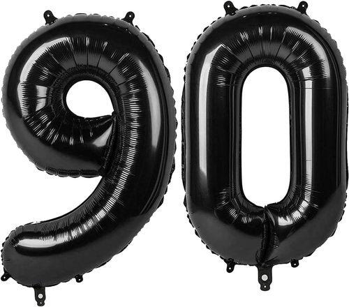 Black Number 90 Balloon - 40 Inch 90th Birthday Decorations for Men & Women | Elegant Party Supplies