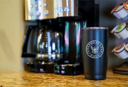 Military Gift Shop 20oz Insulated Steel US Navy Tumbler, Double-Walled USN Coffee Mug | Gifts Sailors | Disabled Vet Owned Business-Navy 20oz Tumbler