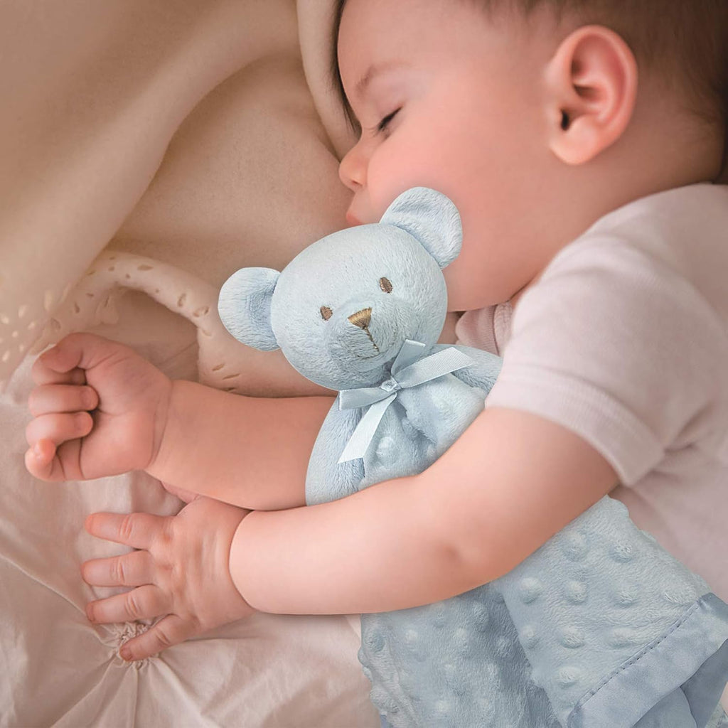 Pro Goleem Security Blanket - Soft Elephant and Bear Design | 16-Inch Comfort for Babies