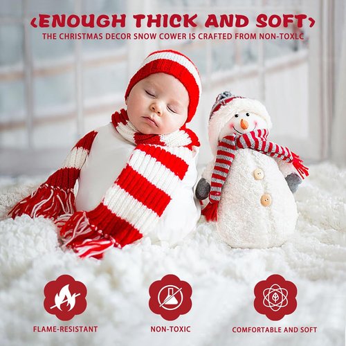 Fake Snow Blanket by [Brand Name] - 3 X 8 Ft Soft Fluffy Artificial Snow for Holiday Decor