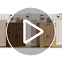 Fluted Farmhouse Sideboard Cabinet with Drawer and Adjustable Shelf, Walnut