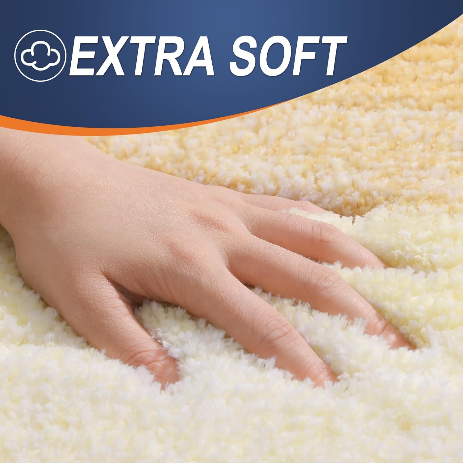 OLANLY Bath Rug Mat - Extra Soft Microfiber, Quick Dry & Machine Washable | 70x24, Light Yellow