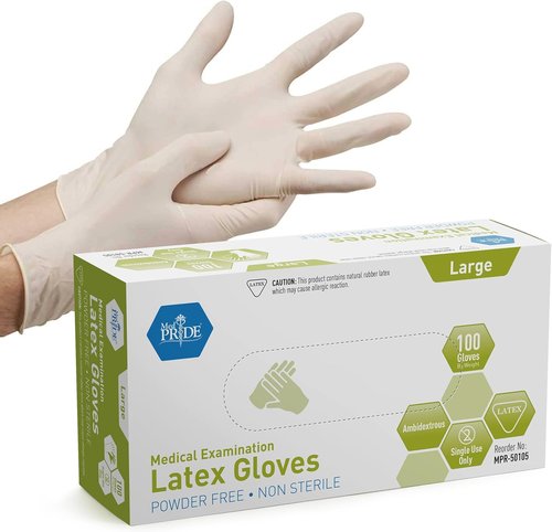 MedPride Powder-Free Latex Exam Gloves - Large Size | Box of 100 for Superior Protection