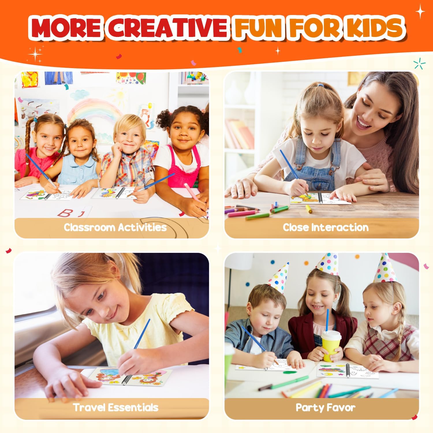 ZMLM 24 Mini Water Coloring Books - Perfect Easter Basket Stuffers for Kids Ages 4-8 | Fun Party Favors