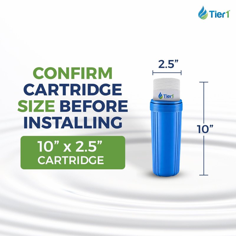 Tier1 20 Micron 10 x 2.5 Water Filter | String Wound Polypropylene Whole House Sediment Water Filter Cartridge | Replacement for Hyrdonix SWC-25-1020 | 2.5 x 10 Water Filter (6-Pack)