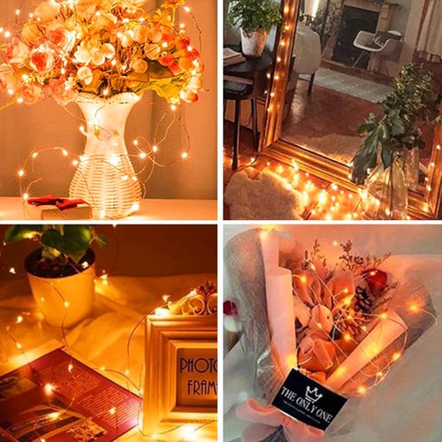 Ineximun LED Fairy Lights - 24 Pack Battery Operated 7Ft Warm White Mini String Lights | Waterproof Decor for Mason Jars, Bedroom, Parties, Weddings