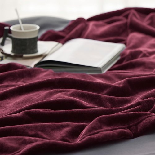 Bedsure GentleSoft Fleece Throw Blanket - Soft, Lightweight Burgundy Red 50x60 Inches Cozy Blanket for Couch & Sofa
