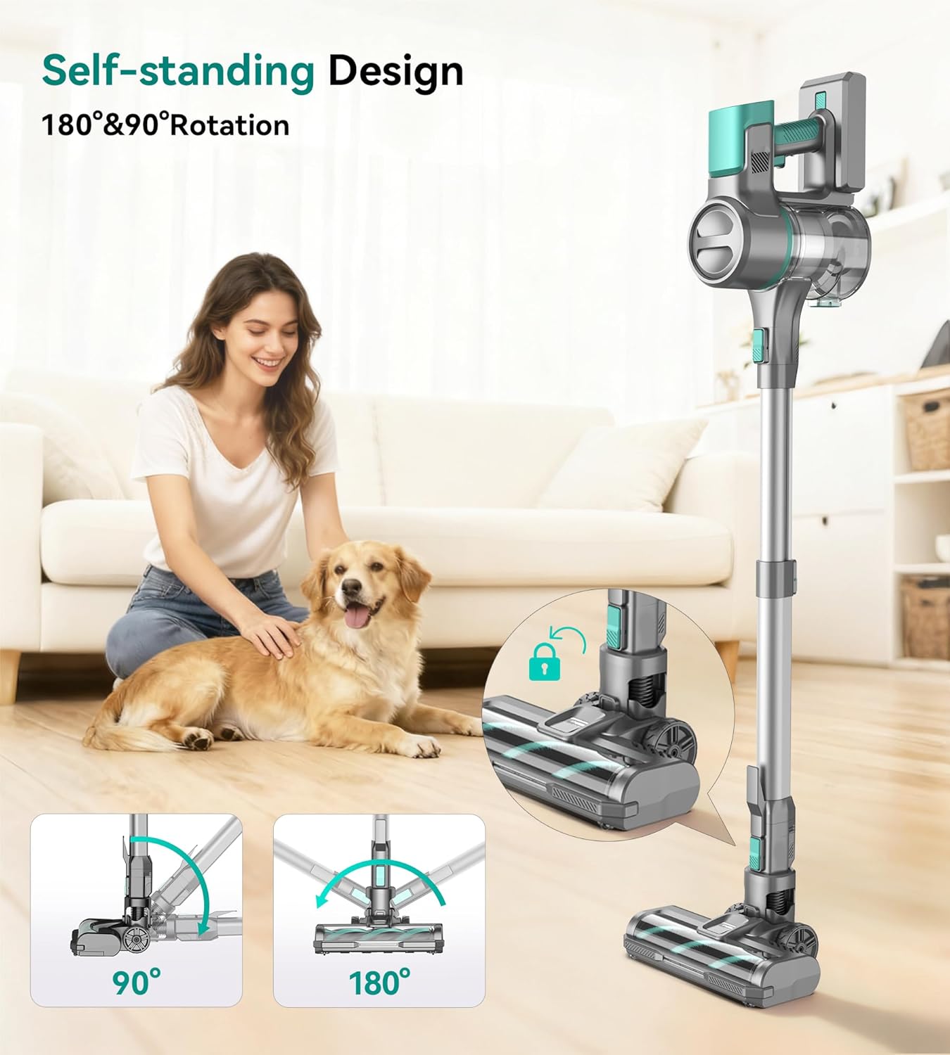 S10K Cordless Vacuum Cleaner - Powerful 55Kpa Suction | Lightweight 60-Minute Runtime for Home Use