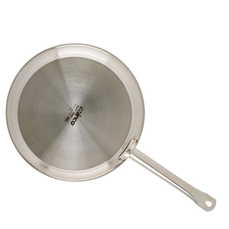 Winco Commercial-Grade Stainless Steel Fry Pan, Non-Stick, 11"