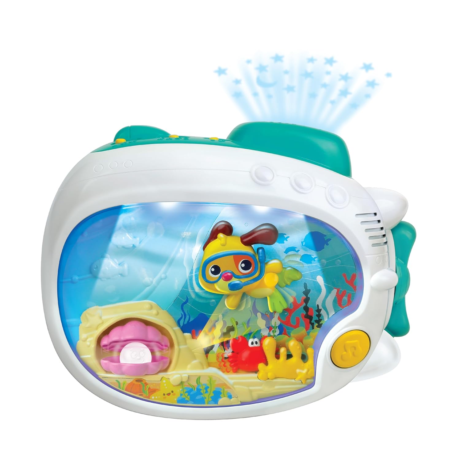 Winfun 3-in-1 Soothing Seas Nightlight - Musical Projector with Calming Lullabies for Babies | Crib or Tabletop Attachment