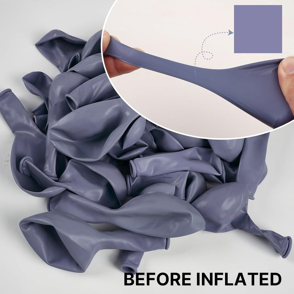 PartyWoo Dusty Blue Balloons - 101pcs 12 Inch Boho Lavender Latex Balloons for Baby Showers & Celebrations