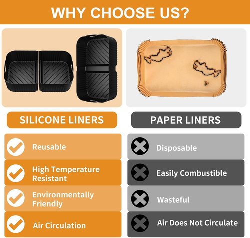HOMELYLIFE Air Fryer Silicone Liners Accessories 9 Pcs for Ninja DZ071 7-QT DualZone Megazone Air Fryer, Include 3 Pcs Liners,Taco Holders,Oil Brush,Silicone Loves,Kitchen Tongs