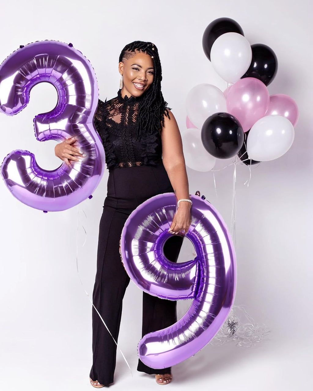 Numbers Balloons - 40 Inch Purple Foil Balloons for 16th Birthday & Wedding Celebrations