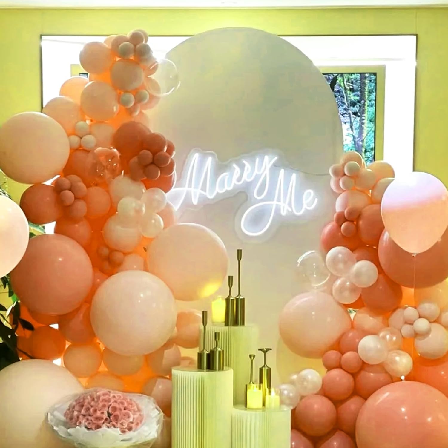 Voircoloria Peach Balloon Garland Kit - 90-Pack in 5/10/12/18 Inch Sizes for Weddings, Birthdays & Baby Showers