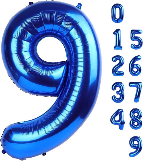 40 Inch Navy Blue Number Balloons by [Brand Name] - Perfect for 9th, 19th, 90th Birthday Parties & Weddings