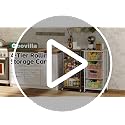Goovilla Kitchen Cart with Drawers, Lockable Wheels Wooden Top, Black