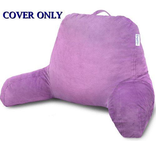 ComfortSpa Reading Pillow Replacement Cover for 19 inch Back Rest Pillow, Polyester Velour Machine Wash and Dry (Lavender)