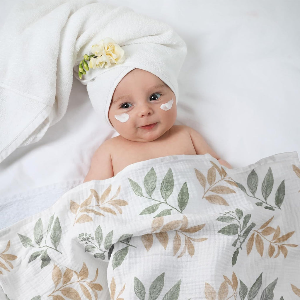 Skiennix Muslin Receiving Blankets - Breathable Swaddle Wraps for Newborns | 5 Pack in Gentle Colors