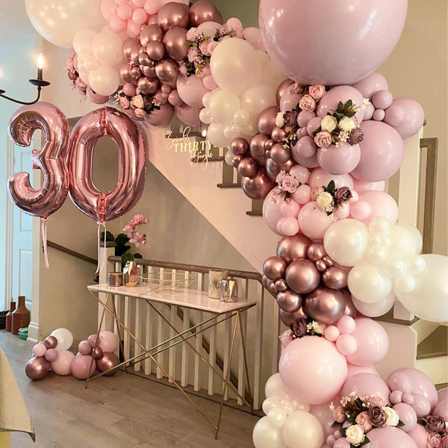 PartyWoo Dusty Pink Balloons - 50pcs 12 Inch Boho Blush & Lilac Latex Helium Balloons for Celebrations