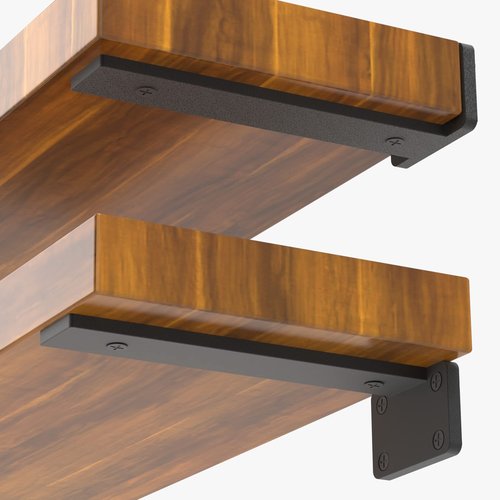 NEODROP 12 Pack 6 Inch Floating Shelf Brackets, Heavy Duty Hidden Wall L-Brackets for Kitchen, Fireplace Mantels, Bookshelves | Floating Shelf Hardware | Black Powder Coated Steel
