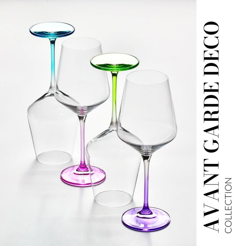 Krosno White Wine Glasses 4, Set of 4 Color Stemmed Glasses, Wedding Gift, Party Crystal Glass, Lead-Free, Durable, Scratch Resistant, Gift Idea, Made in Europe
