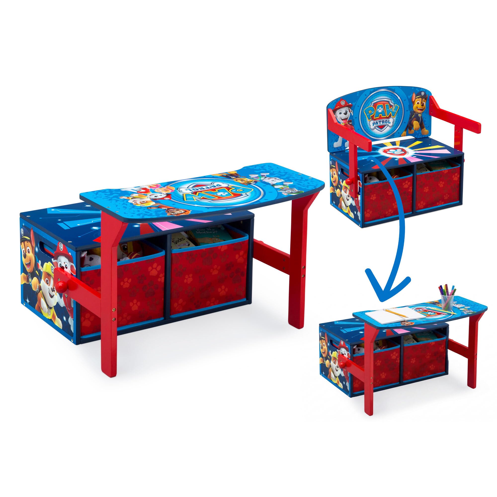 Delta Children Kids Convertible Activity Bench - Greenguard Gold Certified, Nick Jr. PAW Patrol