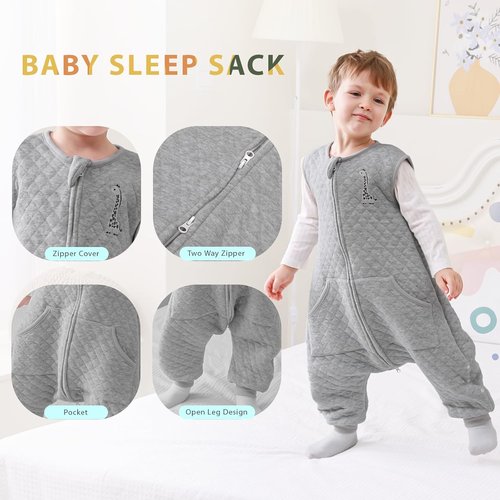 HOMEAL Toddler Sleep Sack - 1.0 TOG Wearable Blanket in Soft Cotton for Kids (2T–3T)