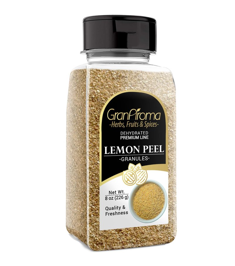 GranAroma Lemon Peel Granules, Versatile Seasoning, Teas, Dressings (8 Ounce)