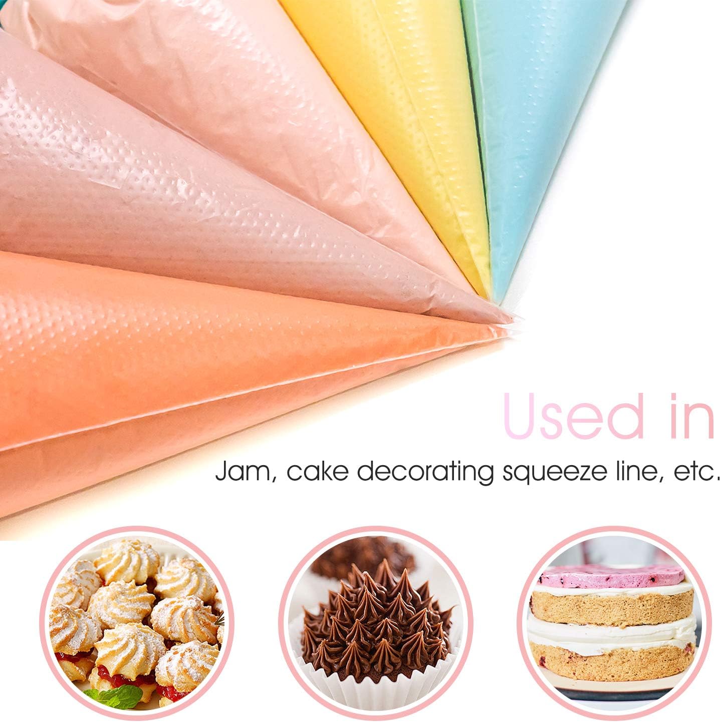 VolksRose 18-Inch Disposable Piping Bags - Anti-Burst, Non-Slip Design for Cake Decorating & Icing