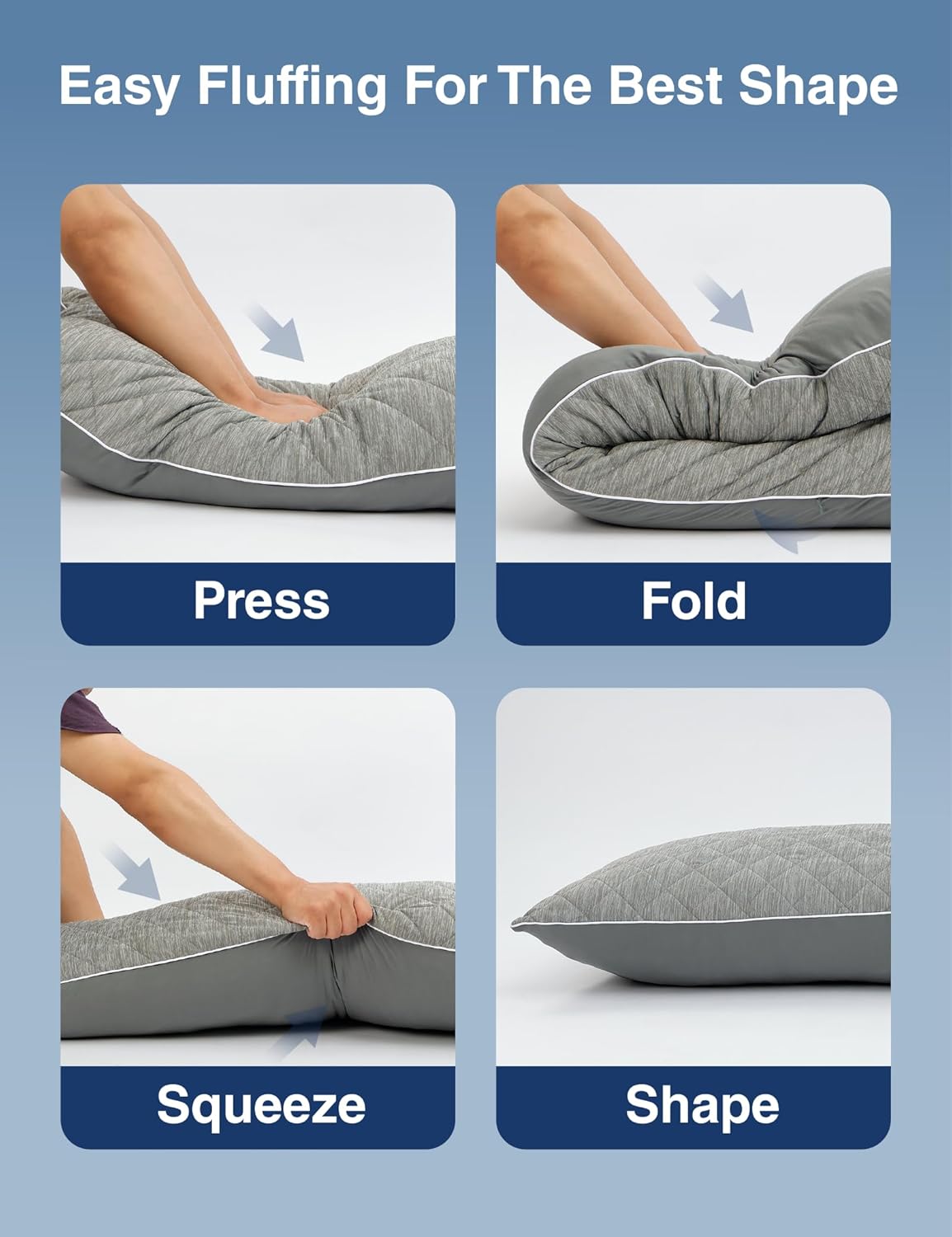 ZonLi Cooling Body Pillow - Memory Foam Support for Side Sleepers & Pregnancy | 20 x 54 Inch, Grey