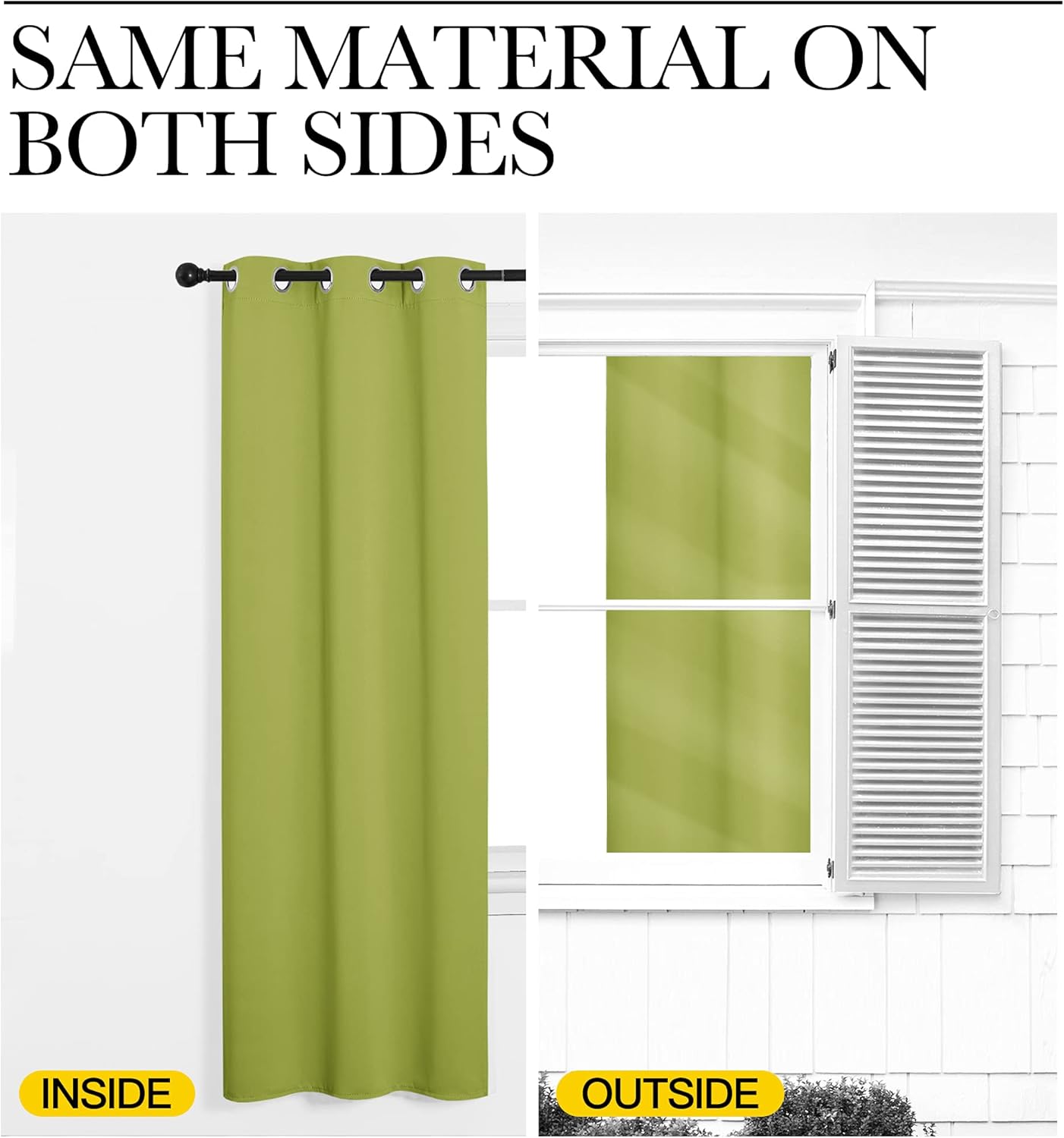 NICETOWN Blackout Curtains - Fresh Green Thermal Insulated Drapes for Small Windows | 40" Length, 2 Panels