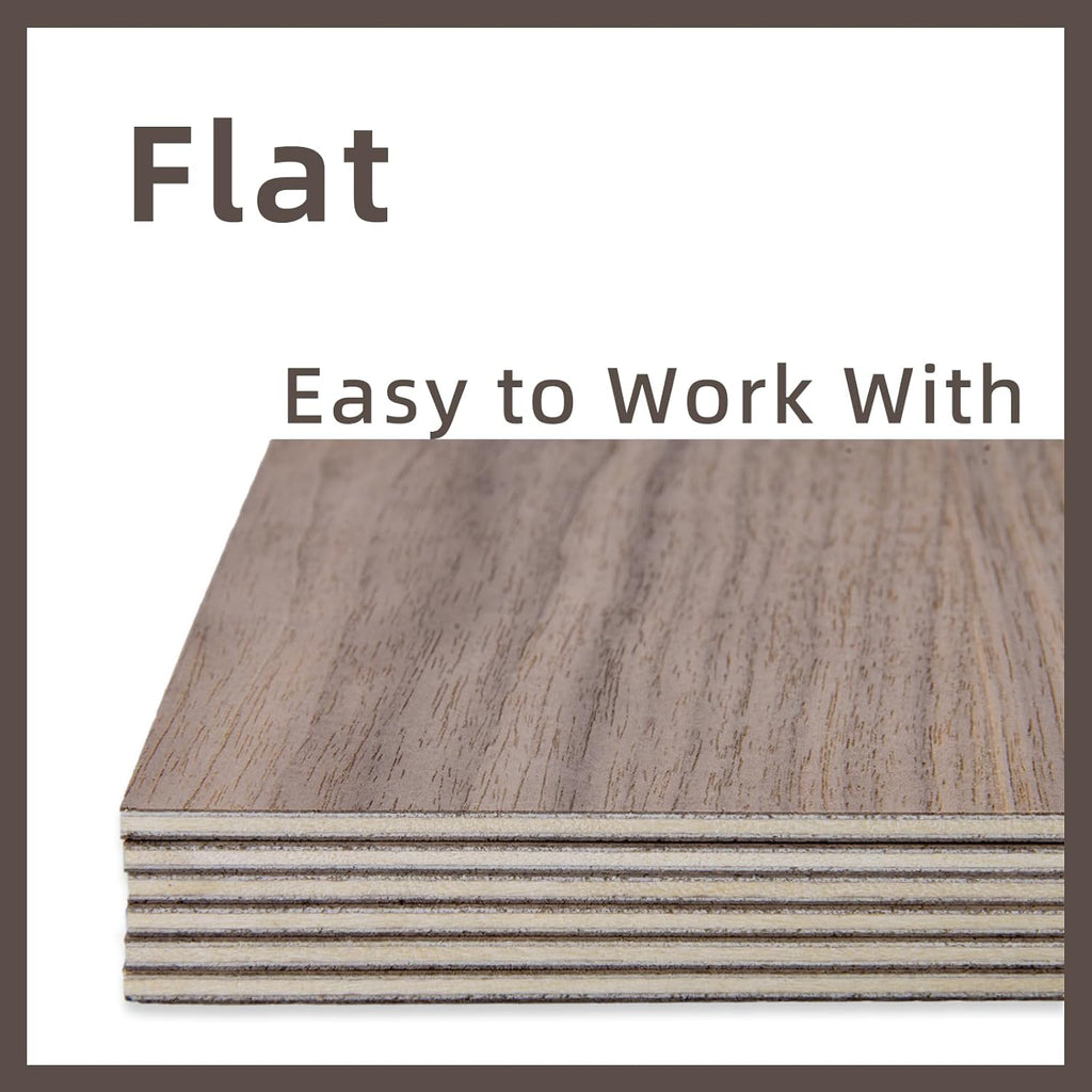 Walnut Plywood Sheets by [Brand Name] - 12x12 Inch | 1/8 Inch Thick | Ideal for Laser Cutting & Crafts