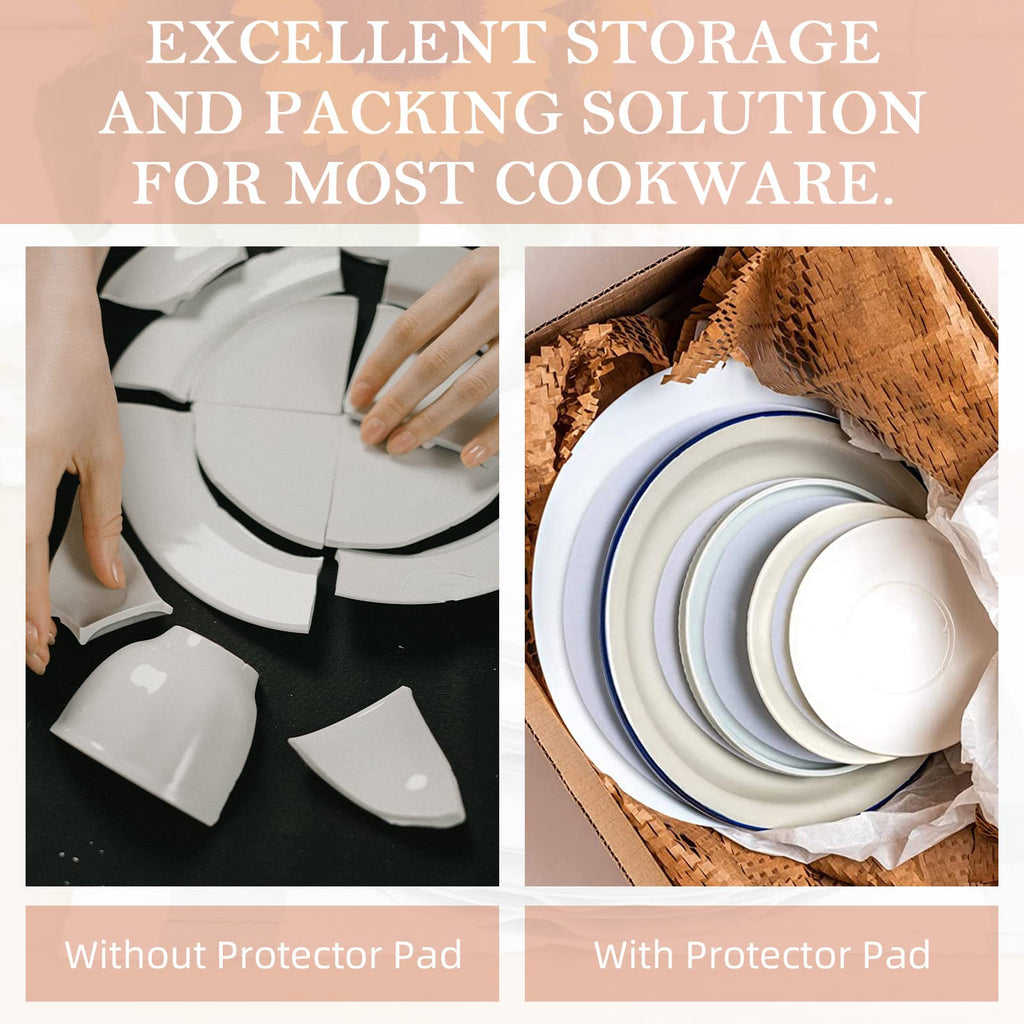 ReFeltidolom Thick Felt Plate Dividers, Set of 48 Plate Separators Round China Storage Dividers Dish Protectors White Felt Pads for Stacking China/Dish/Saucers, 10.5 Inch