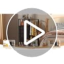 VERONLY White Reversible Bedroom Dresser with Clothes Hanging Rack & 4 Fabric Drawers