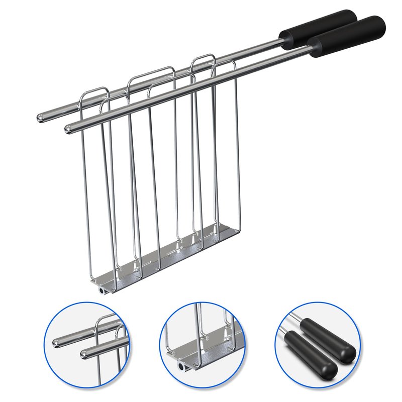 LZLXXLZL Sandwich Cage - Toaster Racks for 2-Slice Toast Maker, Classic Sandwich Clip to Make Toasted Sandwiches, Stainless Steel Bread Rack Toaster Accessories (Black)