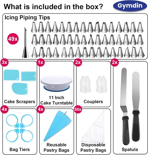 222 PCS Cake Decorating Kit | Complete Set with Turntable, Leveler, Piping Bags & Tips