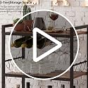 3-Tier Mobile Bar Cart with Wine Rack, Glass Holder and Storage Hooks