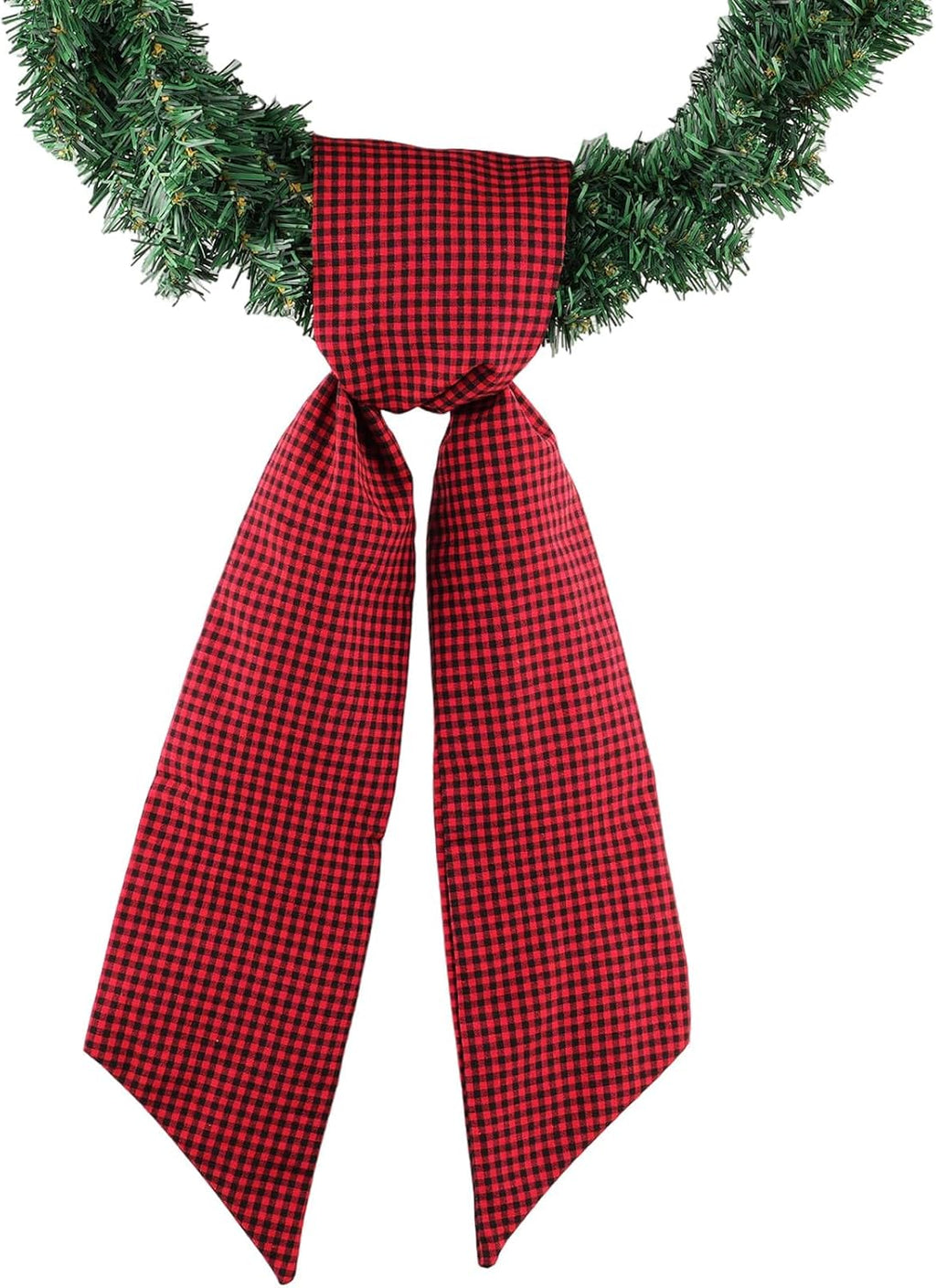 YKW Red Black Buffalo Gingham Wreath Sash - 5.12" x 54.33" Holiday Bow Ribbon for Farmhouse Decor