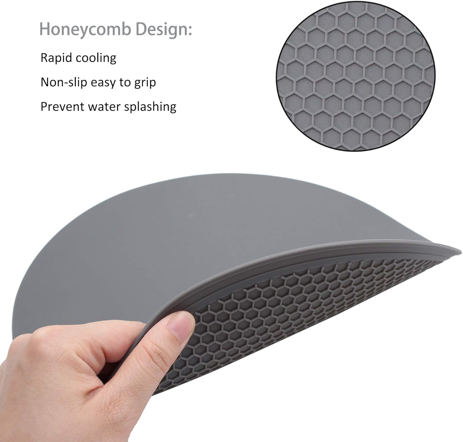 Tongjude Silicone Microwave Mat - Non-Slip Trivet & Hot Pot Holder | 11.7" x 11.7", Dishwasher Safe