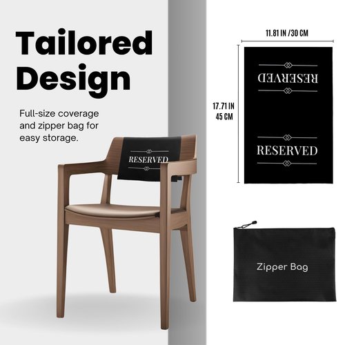 24 Pcs Reserved Seating Signs for Chairs Church Pew Reserved Chair Signs Placeholder with Printed Words for Weddings Parties Celebrations Receptions Church or Event