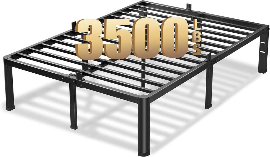 VIPSHOW 20-Inch Heavy Duty Queen Bed Frame - Metal Platform with Noise-Free Design & Easy Assembly