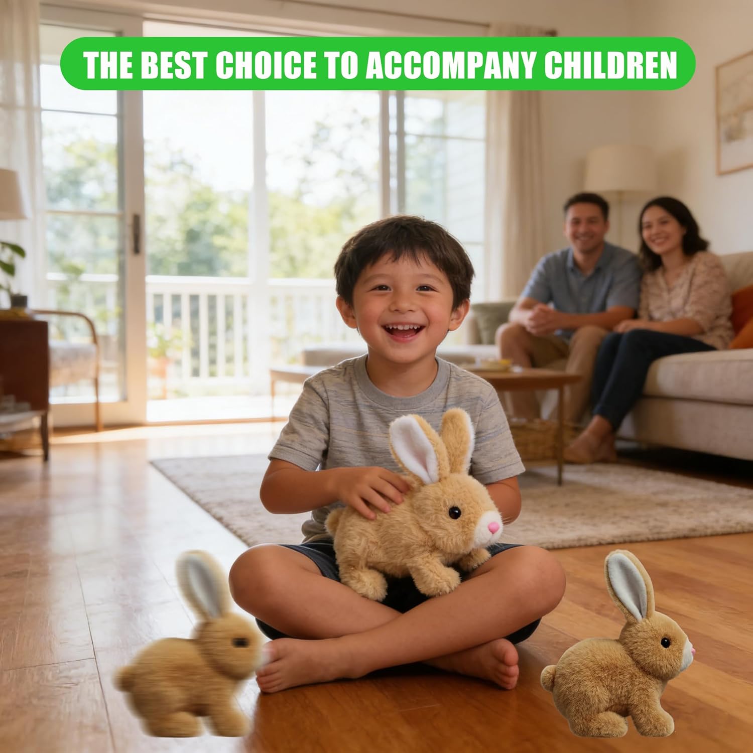 Skiennix Realistic Hopping Bunny Toy - Wiggling Ears & Twitching Mouth for Kids | New Version