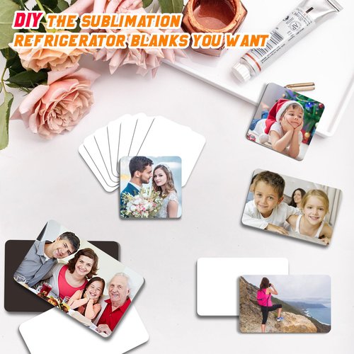 Clonivent 20 PCS Sublimation Magnet Blanks, 2x2 inch Sublimation Blank Refrigerator Magnets Personalized Fridge Soft Magnet Sticker Blanks Products for DIY Home Kitchen Decorative