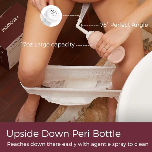 Momcozy Postpartum Recovery Kit - Self-Absorbent Underwear, Nursing Pads & Peri Bottle Set