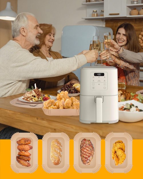 Bella 130PC Air Fryer Paper Liners - Non-Stick, Food-Grade Parchment for 4Qt Slim Air Fryer