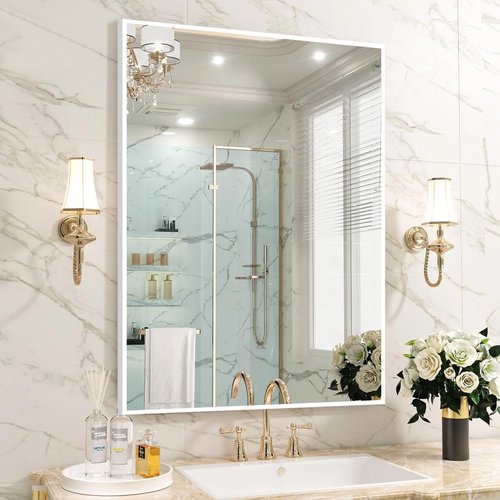 OICHA Bathroom Mirrors for Over Sink 24"x36" Bathroom Vanity Mirror White Mirrors for Sink Framed Mirror Framed for White