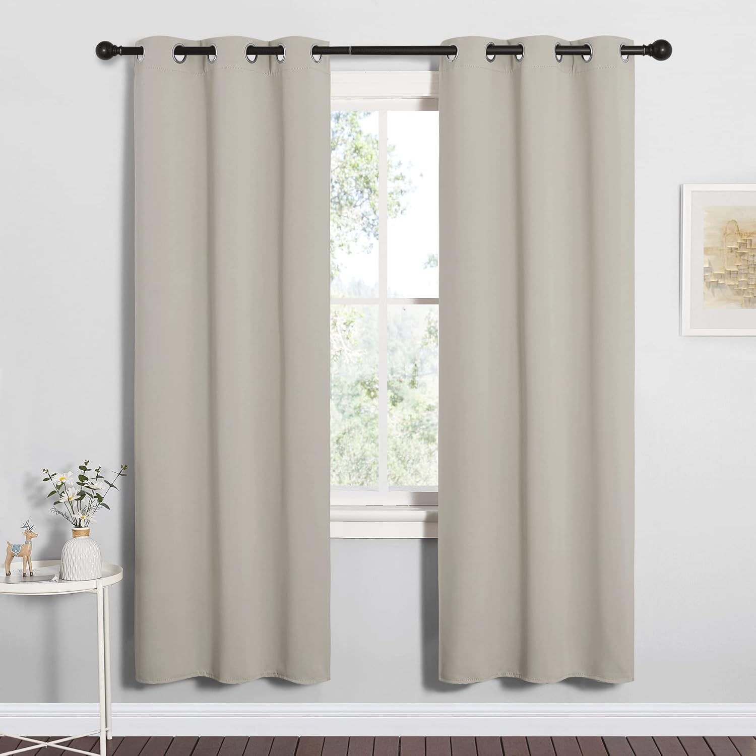 NICETOWN Blackout Curtains - Thermal Insulated Drapes for Bedroom & Living Room | 34" x 72" Natural
