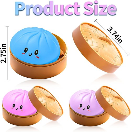 Dumpling Squeeze Toy - Colorful Stress Relief Fidget Ball | Stretchy Hand Toy in Pink