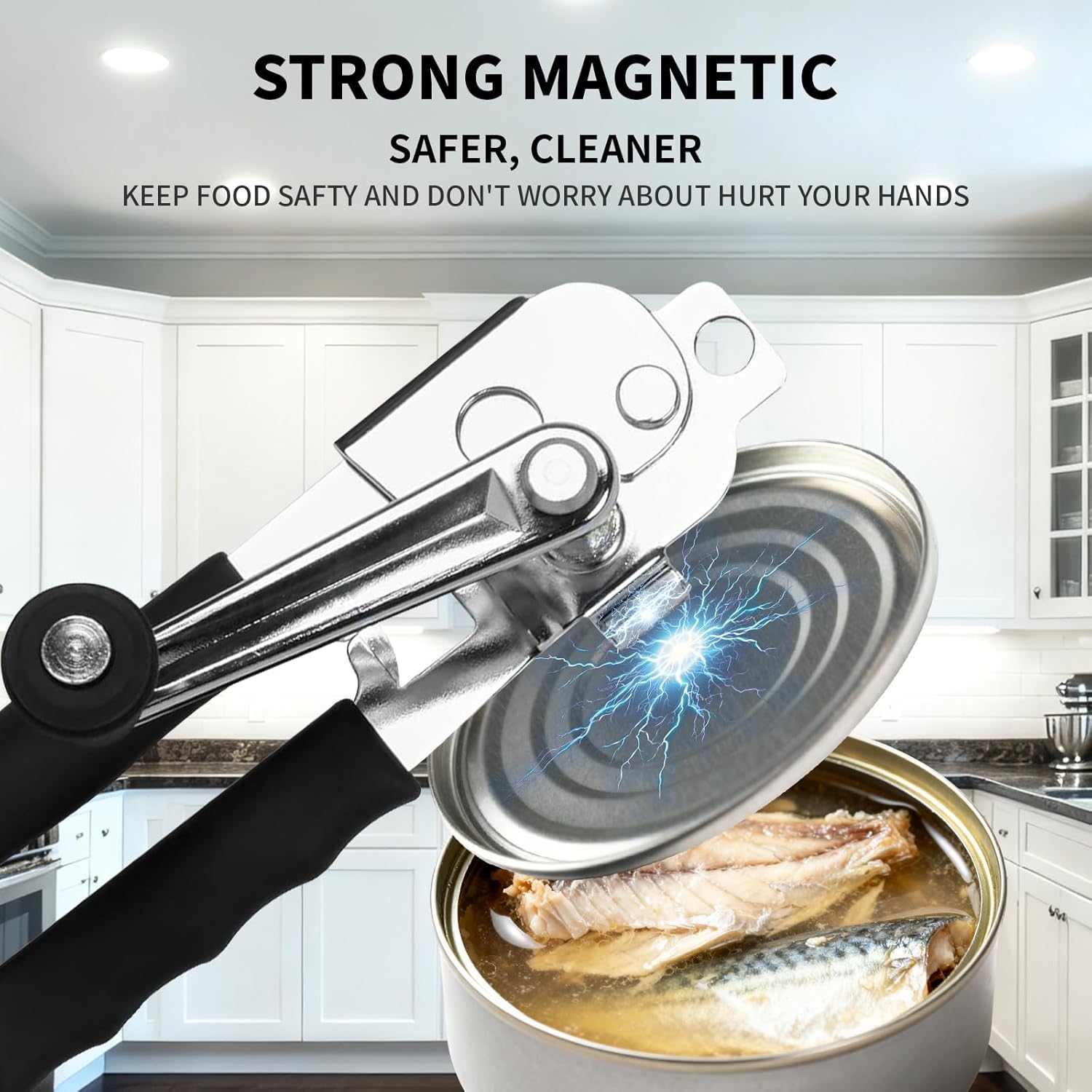 Skiennix Heavy-Duty Wall-Mounted Can Opener - Comfortable Long Handle for Large Cans | Kitchen Essential